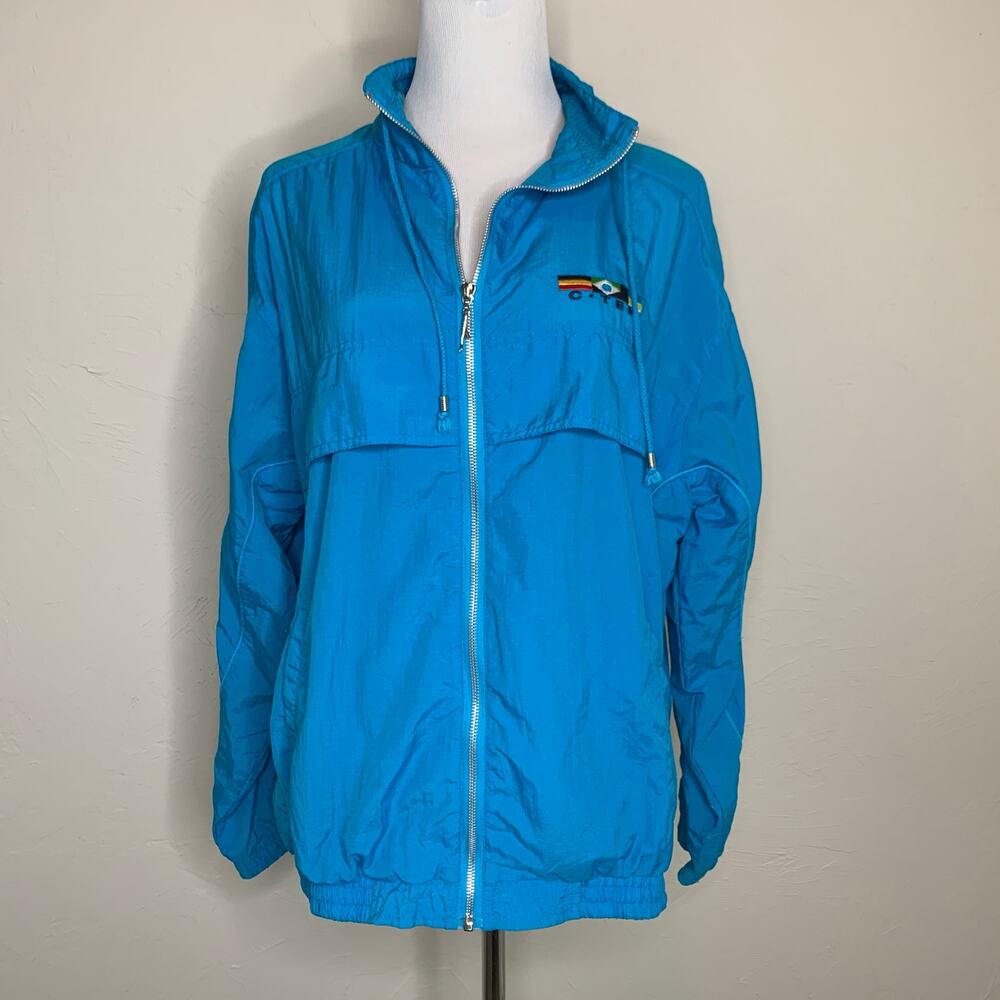 Catalina Turquoise Y2K Windbreaker Sz Large